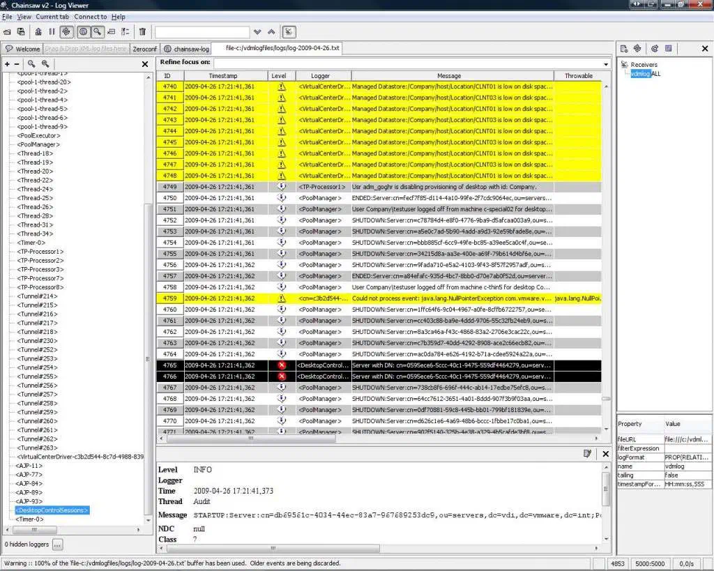 Debugging a VDM Logfile
